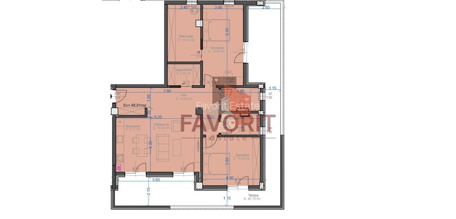 Zona Aradului. Terasa 42 mp. Dormitor matrimonial cu dressing. Comision 0%. - 20