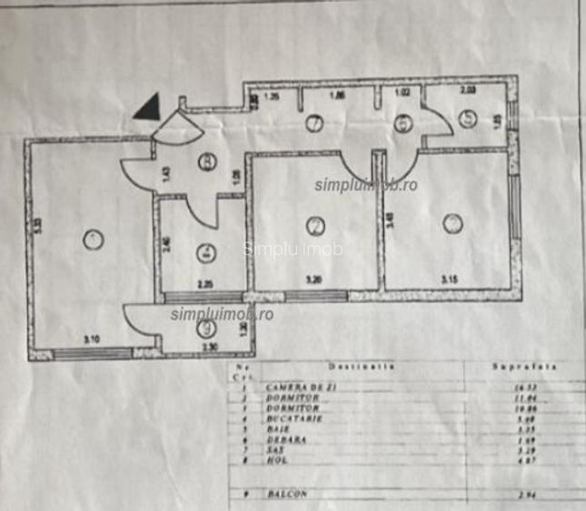 Decomandat parcare etaj intermediar 3 camere Bulevardul Chisinau - 1