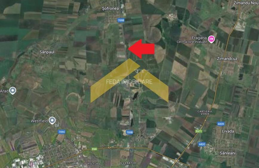 Teren extravilan de vanzare drumul Arad-Sofronea - 2