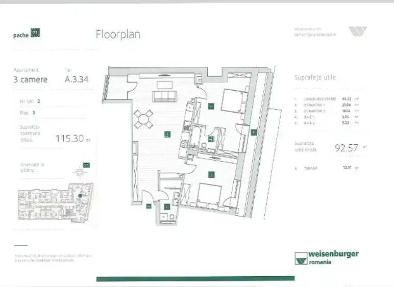 Apartament 3 camere+balcon I  Incalzire in pardoseala| Comision 0%| - 7