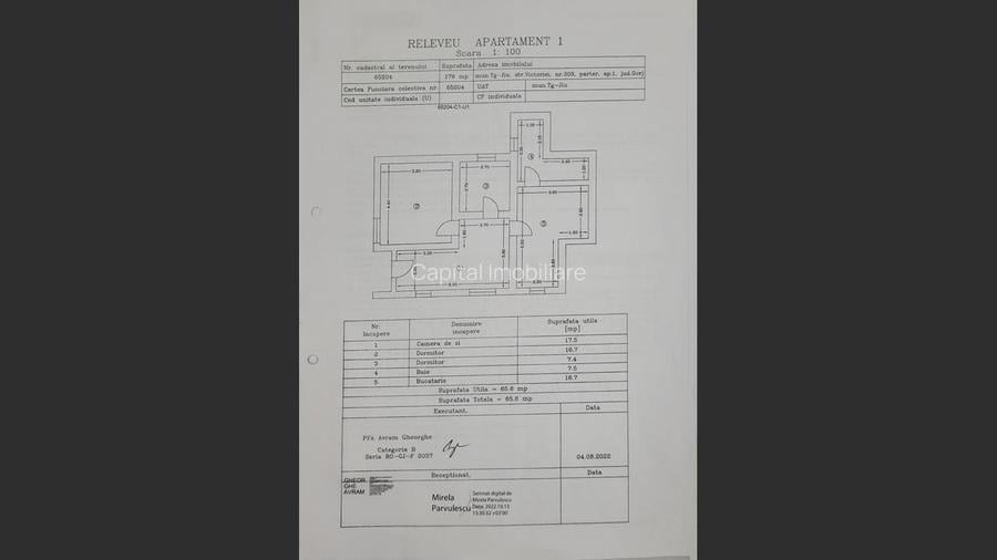 Apartament 3 camere la parter în imobil P+M ,curte proprie 70 mp  - 14