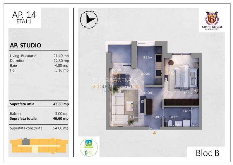 Apartament de vanzare tip studio, Bloc nou , zona Metro Berceni, S4 - 1