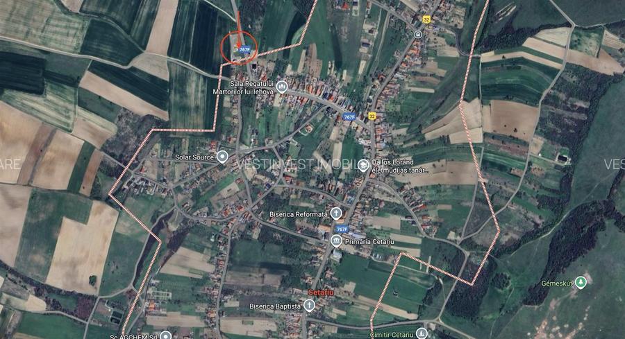 Teren intravilan de vanzare cu dublu front Cetariu - 2
