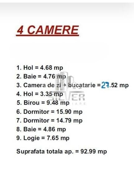 Apartament cu 4 camere /85.5mp/zona Sub Cetate. - 14