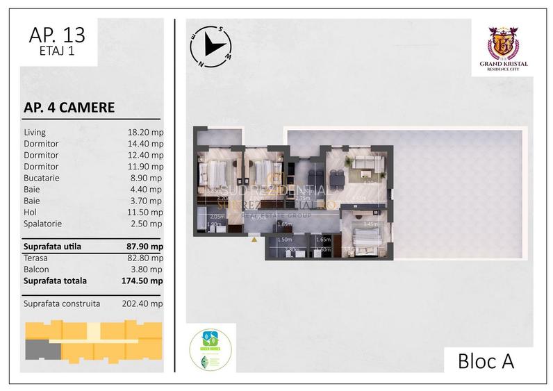 Apartament cu terasa generoasa - 4 camere, decomandat, Berceni, Sect 4 - 1