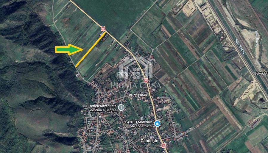 Teren in zona Candesti BZ 6400mp cu deschidere 12m la DN10 Pret: 5 mp neg - 3