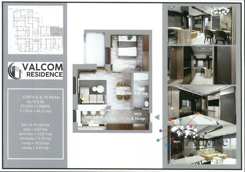 Valcom Residence Bartolomeu, Studio 2 camere, terasa 5.44 mp, Comision 0% - 7
