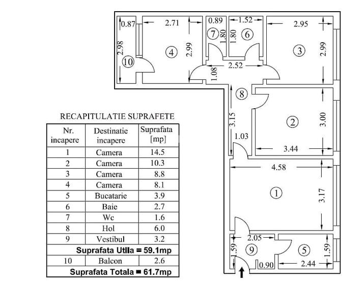 Ap 4 camere Cetatea Histria | Etaj 7 | Renovat | Bloc anvelopat - 2