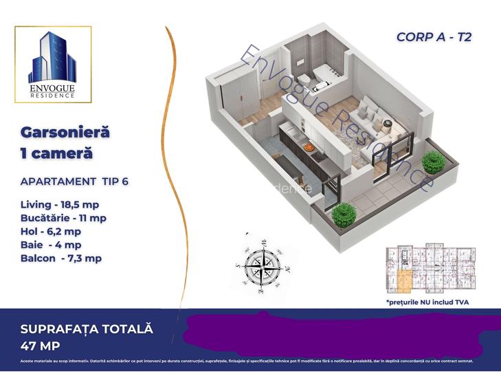Garsoniera  Auchan - Iuliu Maniu, Envogue Residence - 1