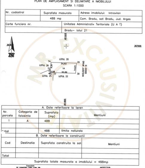 Teren 488 mp Bradu, deschidere la DJ - 3 Km de Pitesti - 4