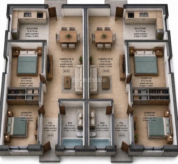 POSIBILITATE DE MANSARDARE, DUPLEX PE PARTER - 2