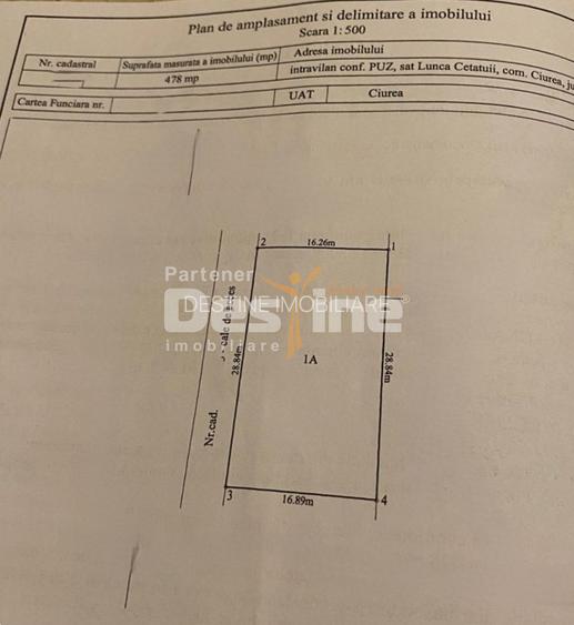 Comision 0% Teren intravilan 944 mp, Lunca Cetatuii - 2