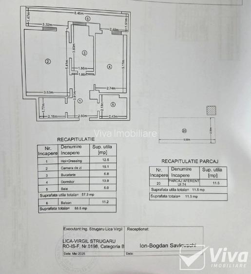 Tătărași, Intabulat! 2Camere, Decomandat, 70Mp, etaj 7/9, bloc 2025 - 13