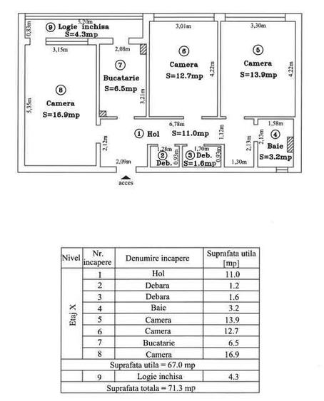 Apartament 3 camere decomandate,  67 mp utili, zona Cetatii, la cheie - 6