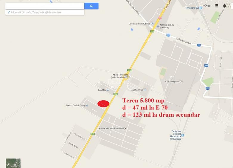 Vand teren Timisoara calea Sagului, 5.800 mp, deschidere: 47 ml - 2