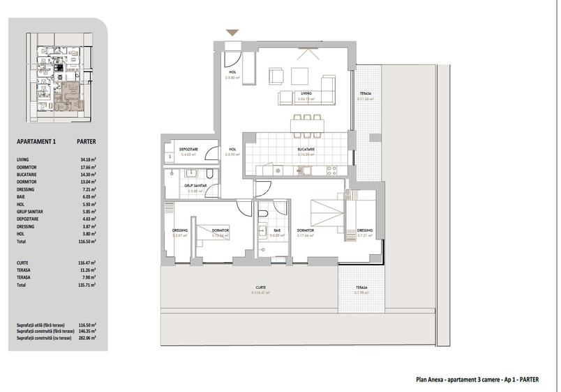 Apartament 3 camere cu cu curte proprie 251 mp totali - Iancu Nicolae - 1