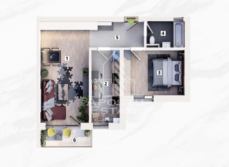 2 camere, bucatarie inchisa, parcare inclusa, lift, Mehala - 19