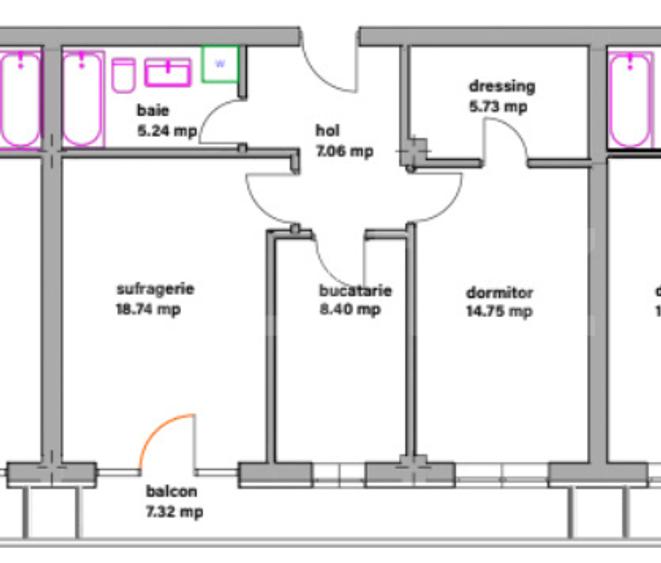 Apartamente moderne cu 2 camere, balcon si dressing - bloc nou in Ghimbav - 3