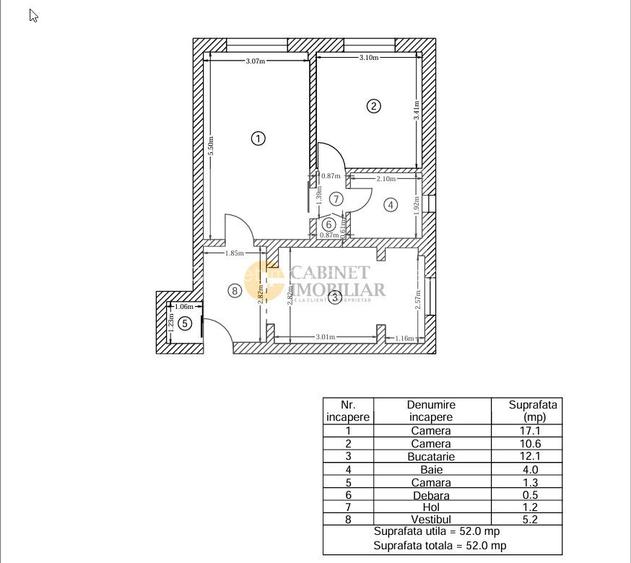 2 Camere - 52MP | Reabilitat | 1980 | Metrou Crangasi la 4 minute - 1