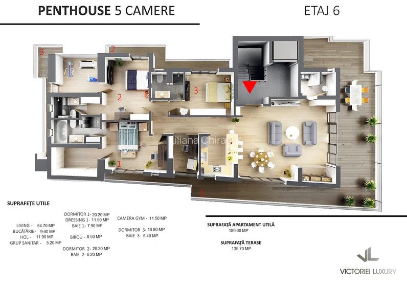 Penthouse 5 camere PIATA VICTORIEI - 10