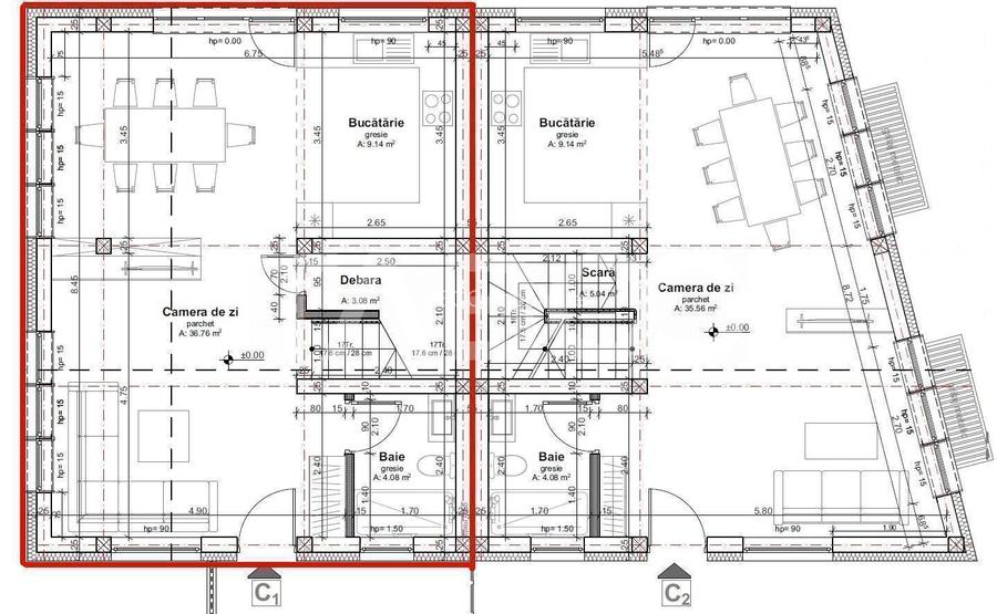 Duplex cu 2 garaje semifinisat de vanzare in cartierul Dambul Rotund - 2