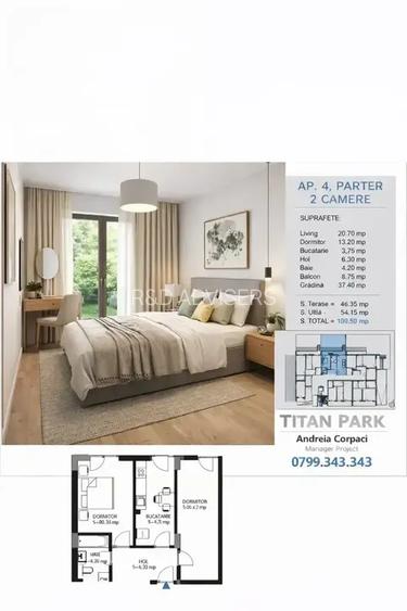 2 camere cu grădină – 12 min metrou Nicolae Teclu - 4