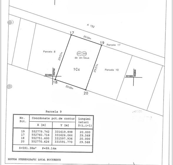 Teren intravilan, 610 mp, front 23 m, utilitati | Str. Teius - Rahova - 9