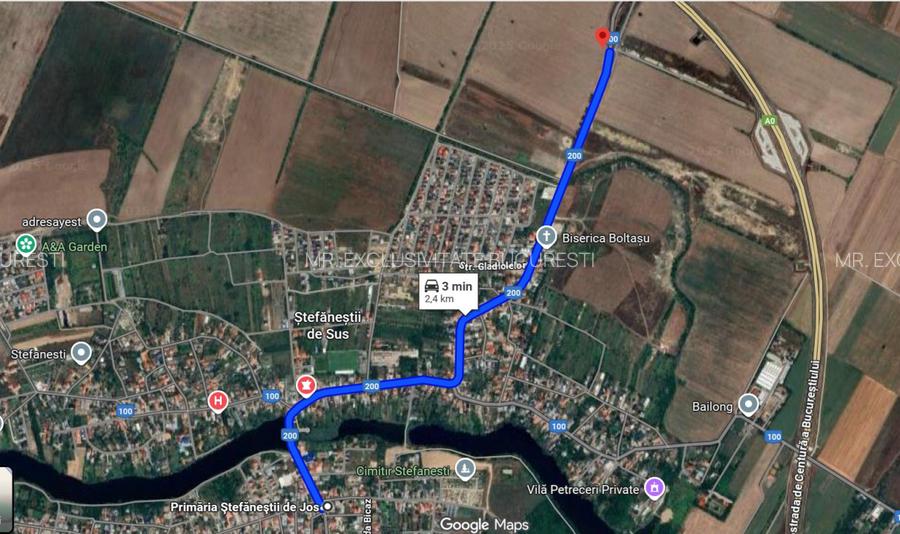 Teren intravilan cu acces direct la DJ 200 si A0 | 6.118 mp | Ștefanestii de Sus - 2