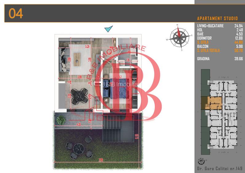 2 camere cu Gradina-Finalizat-Mutare Imediata-Th. Pallady - 1