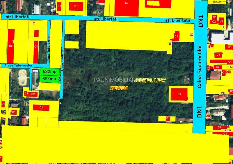 Teren intravilan 1364mp,dbl desch. (2 lot.de 682mp),aproape de DN1! - 2
