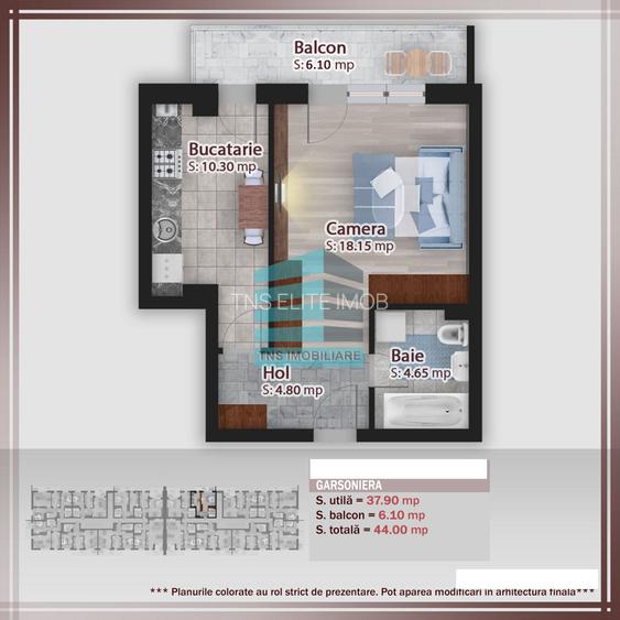 Garsoniera- metrou Teclu-Dec- 44mp-Incalz pardoseala-Centrala - 7