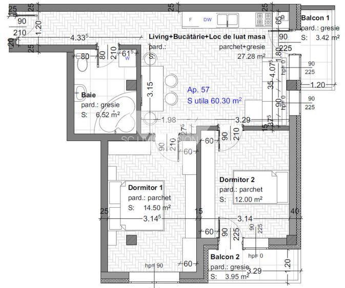 Apartament 3 camere 60 mp, etaj 1 de vanzare in Selimbar Sibiu - 2