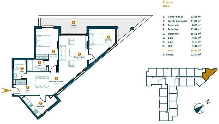 Apartament 3 camere, finisat modern, zona Intre Lacuri, 2700 eu/mp - 14