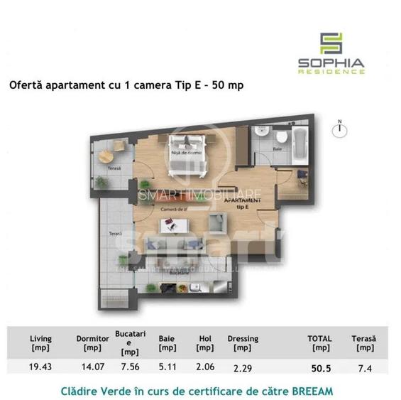 Apartament 2 camere | Sophia Residence | Parcare subterana inclusa - 6
