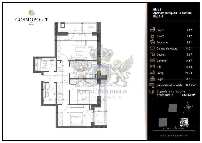 Apartament Modern, 3 Camere 99 Mp, Categorie Lux, Racadau - Brasov - 4
