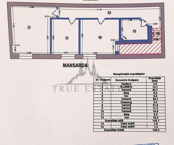 Apartament în vilă consolidată, cu scară interioară în zona Armenească - 17