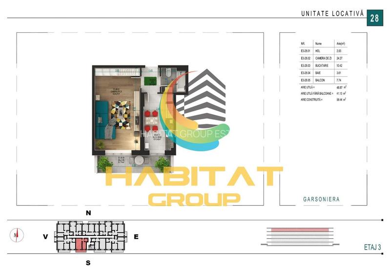 Pallady  Garsoniera decomandata 49 mp bloc tip BOUTIQUE - 2