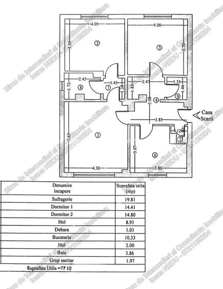 ►Cora Bratianu 3 Camere 77m² Mobilat Utilat Izolat Centrala pe Gaze Rulouri - 18