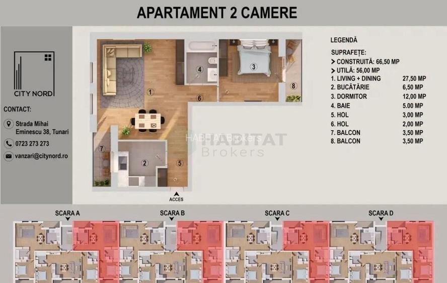 Apartament 2 camere, complet mobilat | City Nord – Tunari | Bloc nou 2024 - 8