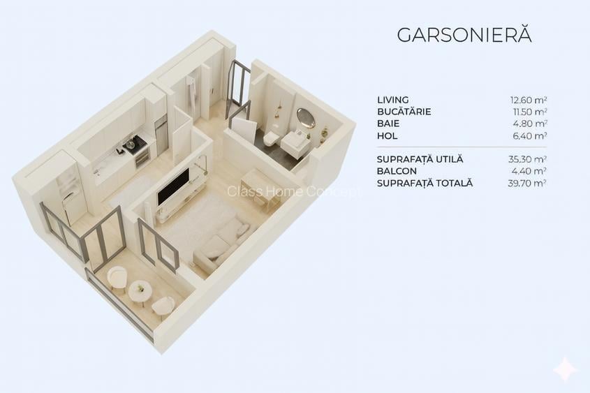 Garsoniera 40mp, Bloc Nou, Zona linistita, Parc, Metrou M2 - 6