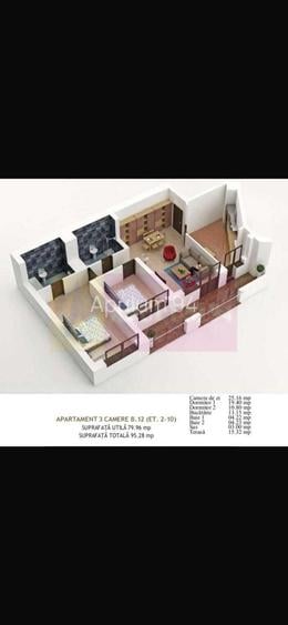 Mihai Bravu, Apartament 3 camere, mobilat luxos, si loc de parcare l - 5