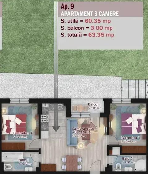 DE VANZARE 3 camere cu Încălzire în pardoseală Avans 15% STB Pallady - 8