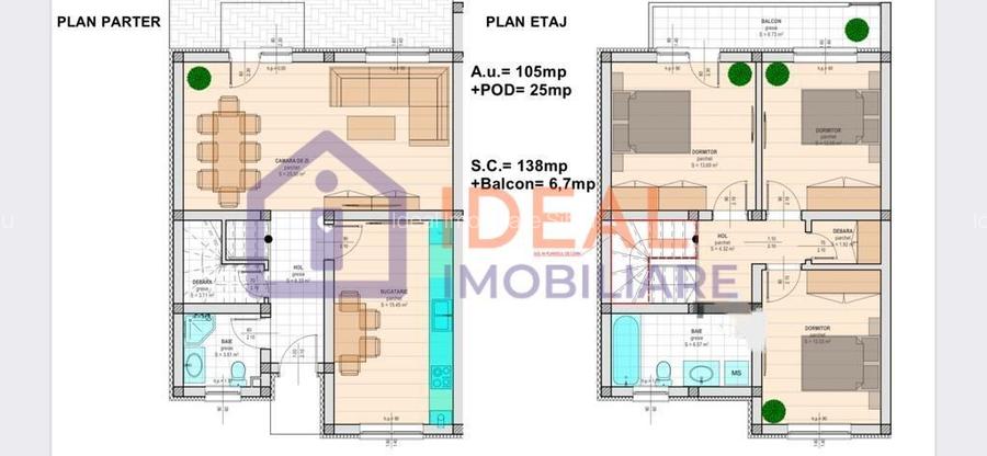 Casă tip duplex cu 4 camere, complet Mobilat, Selimbar - 1