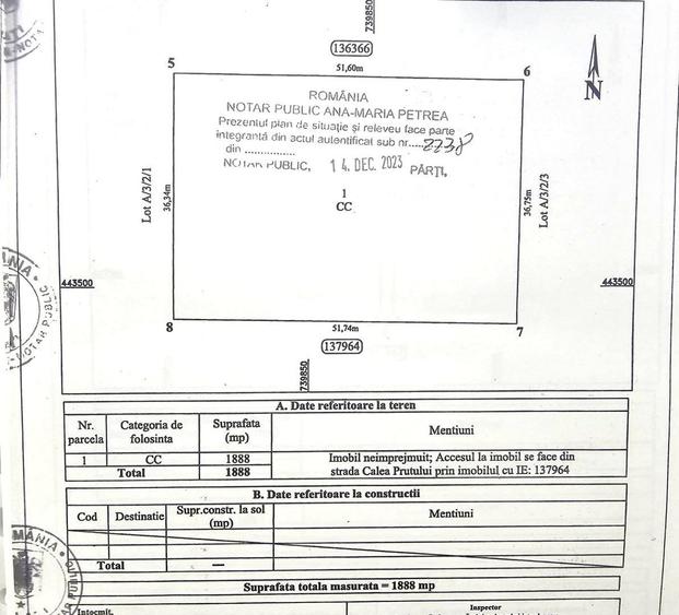 Teren intravilan in Galati, str. Macului, sup. 2077 mp - 70 euro/mp - 2