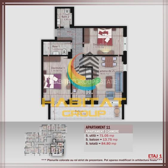 Apartament 3 camere - 85 mp -metrou Nicolae Teclu - 1