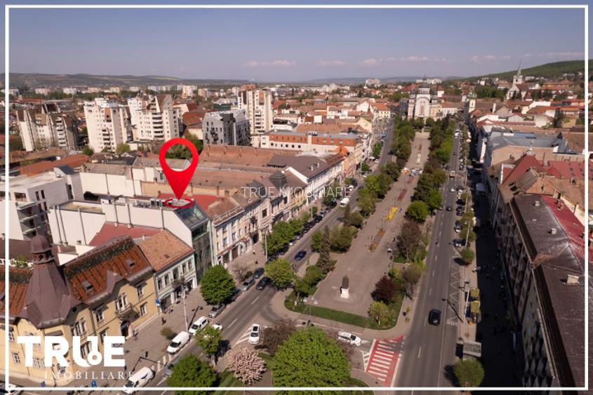 Ap. 2 cam, 57.3m? + 16.2m?, ultracentral, Arossa Center, Tg. Mureș! - 17