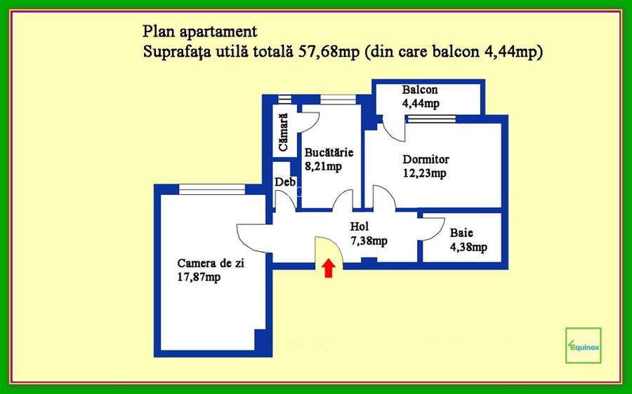 Apartament cu 2 camere de vânzare, Democrației, ECX16694 - 1