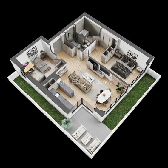 Apartament de lux cu 3 camere cu grădină privată, Complex Rezidențial NORTH BERI - 1