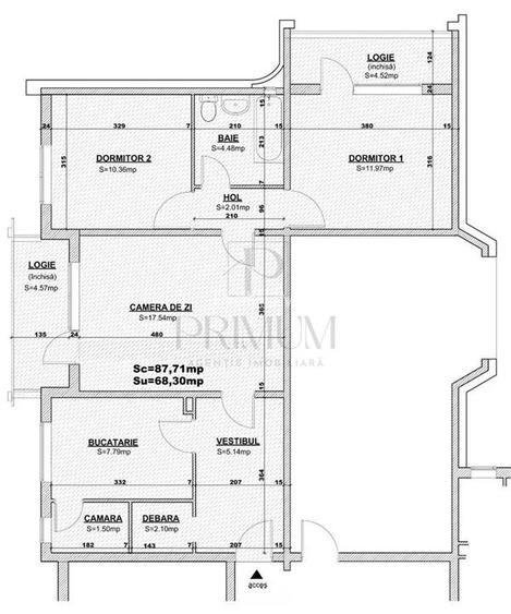CENTRAL - 3 CAM - CENTRALA/A.C - 2 BALCOANE - BOXA - ANVELOPAT - ZONA DE INTERES - 12