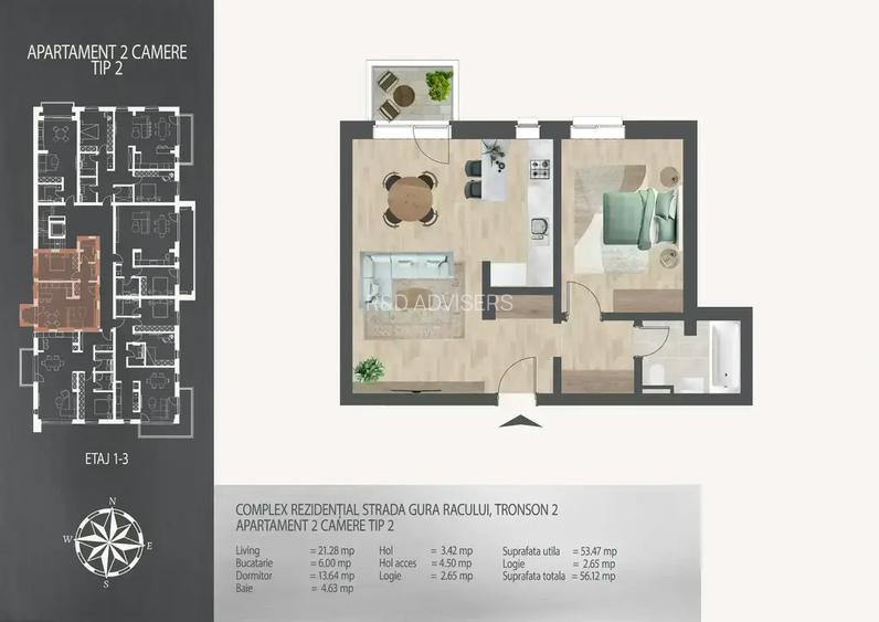 Apartament 2 camere modern – 56 mp lângă metrou - 6